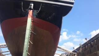 Underside of historic USS Constitution Old Ironsides seen for 1st time in 20 years [upl. by Lashoh]