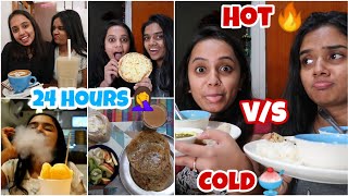 We only ate HOT vs COLD food for 24 HOURS😱  gopsvlogs [upl. by Kred422]