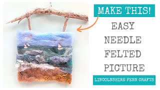 How to needle felt a picture Seascape with Lincolnshire Fenn Crafts [upl. by Weber]