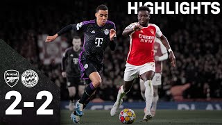 Stunning back and forth ends in draw  Arsenal FC vs FC Bayern 22  UCL Highlights [upl. by Atnuahc]