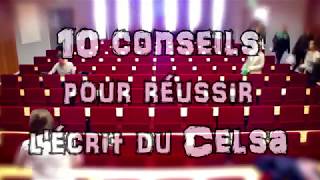 10 CONSEILS POUR RÉUSSIR LÉCRIT DU CELSA [upl. by Nitsuj]