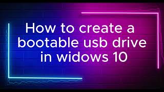 How to make a Bootable USB in windows 10 [upl. by Tada]