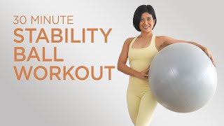 30 min Stability Ball Workout  Intermediate Pilates [upl. by Nelhsa455]