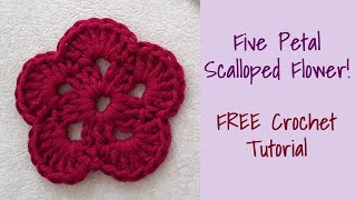 CROCHET 5 Petal FlowerCrochet Tutorial [upl. by Shawnee111]