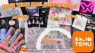 TRYING MORE CHEAP NAIL PRODUCTS FROM TEMU 🧡 Acrylic kits dip powder kit nail decor  more [upl. by Ihsir]