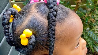 Back to school braids for kids braids curlyhair easybraids [upl. by Dimond]