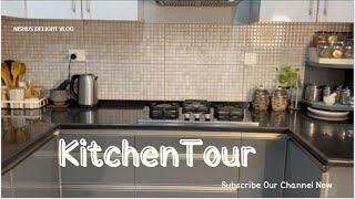 தமிழில் Kitchen Tour in Tamil ⏲️  தமிழில் கிச்சன் டூர் 🍳👩‍🍳 semi modular kitchen tamil [upl. by Llecrad903]