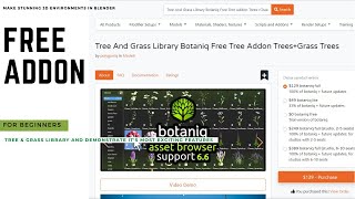 Blender nature animation  Botaniq Trees amp Grass addon Tutorial and Review [upl. by Dollar]