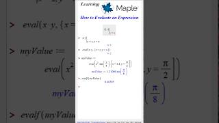 How to Evaluate Expressions in Maple LearningMaple [upl. by Eislek150]