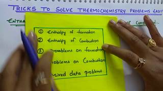 Tricks to solve Thermochemistry problems easily  Enthalpy of formation combustion [upl. by Nryhtak]