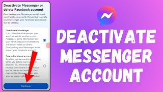 How to Deactivate Messenger Account 2024  Messenger Tutorial [upl. by Toth]