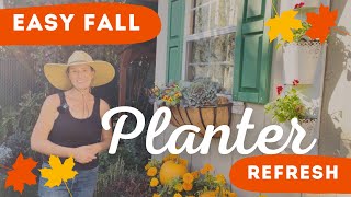 Easy Fall Planter Refresh 🌻 Autumn Plants in my window box amp raised bed [upl. by Ayekehs]