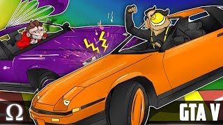 CAR DARTS MAKE THEM GO CRAZY  GTA V Funny Moments Ft Lui Vanoss Brian [upl. by Wiedmann]