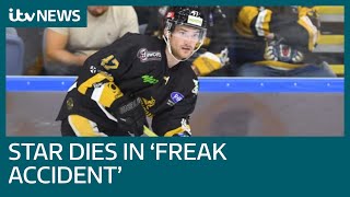 Ice hockey star dies after freak accident during Sheffield match  ITV News [upl. by Ranson950]