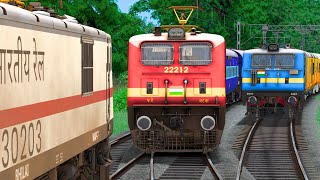 THREE TRAIN CROSSING IN SAME RAIL TRACK  BUMPY RAILROAD  Train Simulator  Railwork  NTG GAMING [upl. by Shena]