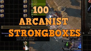 OPENING 100 ARCANIST STRONGBOXES  POE  PATH of EXILE [upl. by Sybil200]