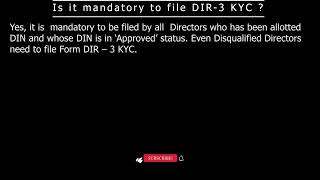 DIR 3 KYC for the Directors [upl. by Ailegna]