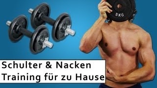 Nacken und Schultertraining zuhause  effektiver Kurzhantel Trainingsplan [upl. by Eniksre]