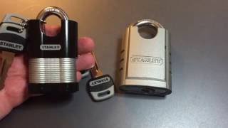 163 Stanley Solid Steel Shrouded Padlock Picked and Gutted Model CD8820 [upl. by Shimberg]