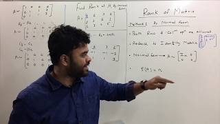 Method to find Rank Of Matrix  By Normal Form Part 1 [upl. by Ahseen]