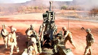 Marines Send Artillery Rounds Downrange [upl. by Llenad]