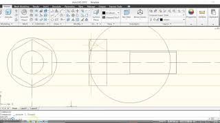 Hexagonal Bolt and Nut using AutoCAD [upl. by Henleigh566]