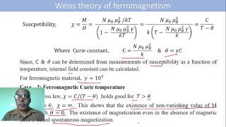 6 Weiss theory of ferromagnetism [upl. by Spears]