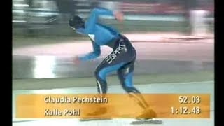 Claudia Pechstein 500m  5203 Speedskating backwards [upl. by Esiled]