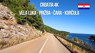 Driving in Croatia Korčula Island from Vela Luka to Prižba to Korčula [upl. by Artenahs]