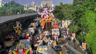 Ganesh Shobha Yatra 2024  Hyderabad Ganpati Shobha Yatra  Ganesh Visarjan in Hyderabad Tankbund [upl. by Elinad]