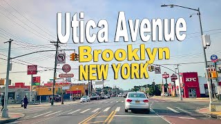 NYC SUMMER Driving Tour 4K  Utica Avenue  BROOKLYN NEW YORK [upl. by Nylodnewg]