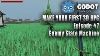 MAKE YOUR FIRST 3D RPG IN GODOT 7  ENEMY STATE MACHINE [upl. by Zindman]