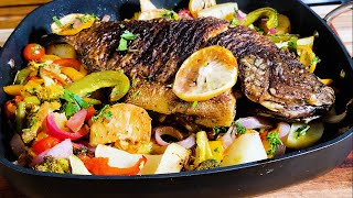 DELICIOUS ROASTED WHOLE FISH  OVEN ROASTED WHOLE TILAPIA [upl. by Eihs]