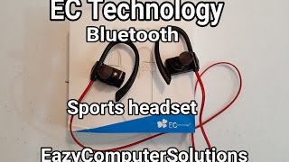 EC Technology Bluetooth Wireless Sports Headset 41 Headphone Earhook with AptX Stereo Sweatproof [upl. by Ocsisnarf368]