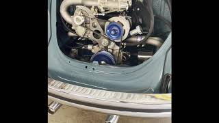 VW type I Aircooled Beetle with new 1776cc supercharged engine  first run for cam break in [upl. by Aerdua]