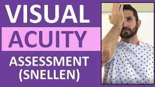 Visual Acuity Test with Snellen Eye Chart Exam  Cranial Nerve 2 Assessment Nursing [upl. by Calie]