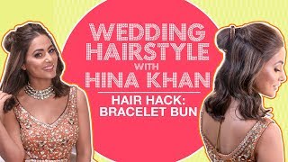 Stylish Wedding Hairstyle amp A Quick Hair Hack For Short Hair With Hina Khan  MissMalini [upl. by Nosrak]