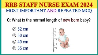 RRB staff nurse exam preparation 2024  MCQ for staff nurse exam  RRB staff nurse officer MCQ [upl. by Ilram143]