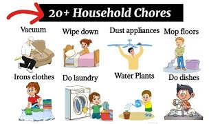 20  Household Chores  Household Chores in English vocabulary [upl. by Anivla996]