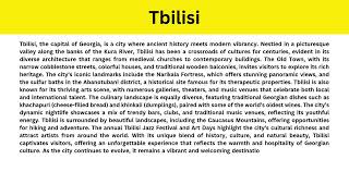 Short Paragraph on Tbilisi [upl. by Ssyla349]