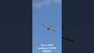 Cirrus SR22 aircraft landing at KATW Appleton [upl. by Sadnalor]