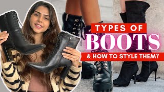 Types of BOOTS Every GIRL Should Know amp How to Style them [upl. by Lawry]