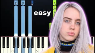 Billie Eilish  Halleys Comet EASY Piano Tutorial [upl. by Enilreug]