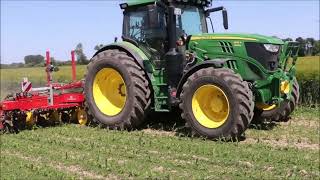 JohnDeere 6155R mit Pöttinger Flexcare V 6200 beim Mais hacken [upl. by Iru]