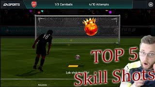 The Top Five Trick Shots in FIFA Mobile 18 How To Shoot a Knuckleball Panenka Trivela Finesse [upl. by Llenrap690]