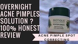 Biotique Winter Green Spot correcting Review  Anti Acne Cream in India Review Best Anti Acne Cream [upl. by Eikcid]