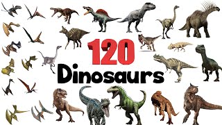 Learn Dinosaur Names  120 English Dinosaur Names with Pictures  Dinosaurs Vocabular dinosaur [upl. by Barcot518]