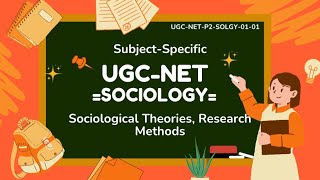 UGC NET Sociology Quiz Sociological Theories Research Methods  100 QampA for Entrance Coaching [upl. by Netsrak603]