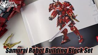 Lets Build 923Piece Samurai Robot NonLEGO Building Block Set  Part 1 [upl. by Anahsek]