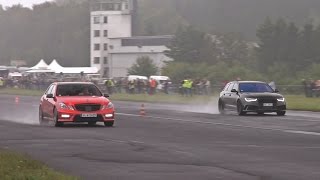 Mercedes E63 AMG PPPerformance 650HP vs Audi RS6 Avant C7 720HP vs Audi R8 Capristo 440HP [upl. by Nanaek]